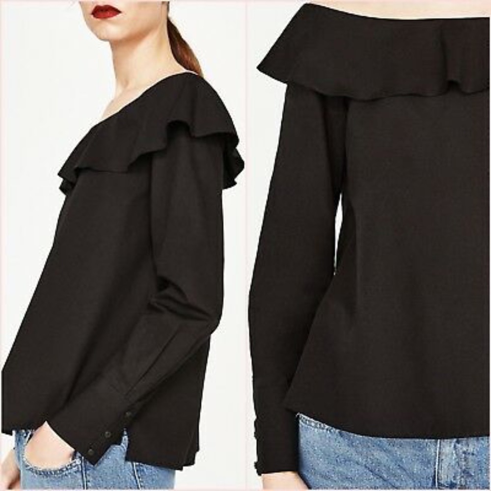 Brand New Zara Black off the shoulder top
